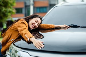 woman with car