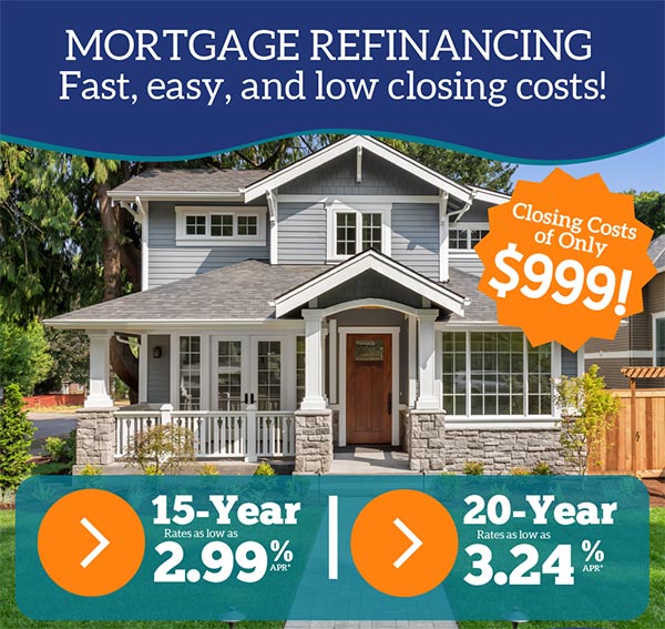 Mortgage refinancing - fast easy and low closing costs