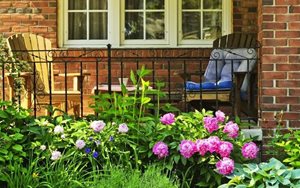 house with flowers